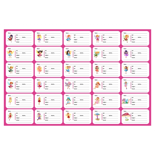 Fairyland Theme School Notebook Labels